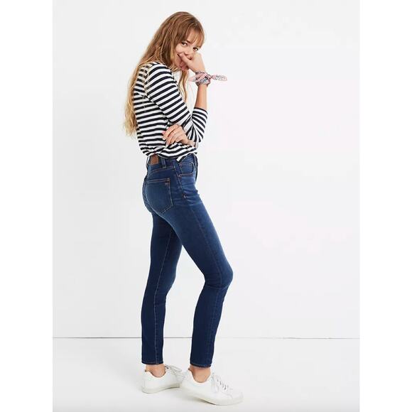 Madewell Roadtripper Skinny Mid Rise Stretch Jeans Dark Wash 24 Classic Preppy - Picture 1 of 10